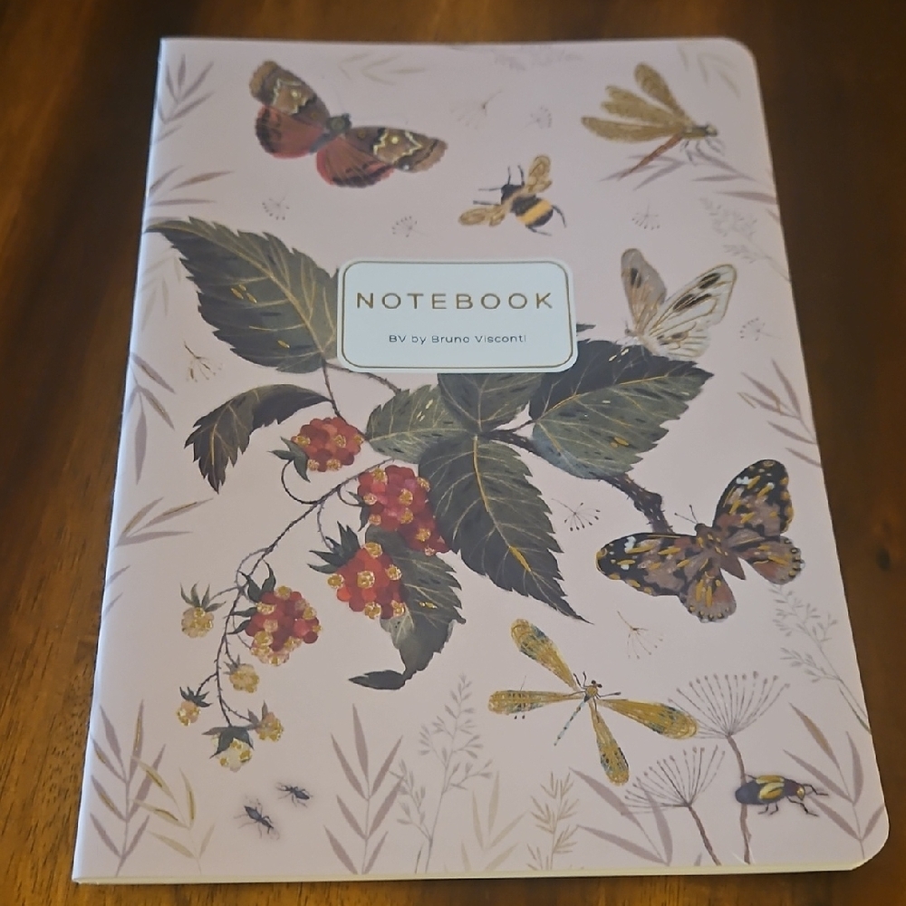 Bruno Visconti Floral and Butterfly Notebook .